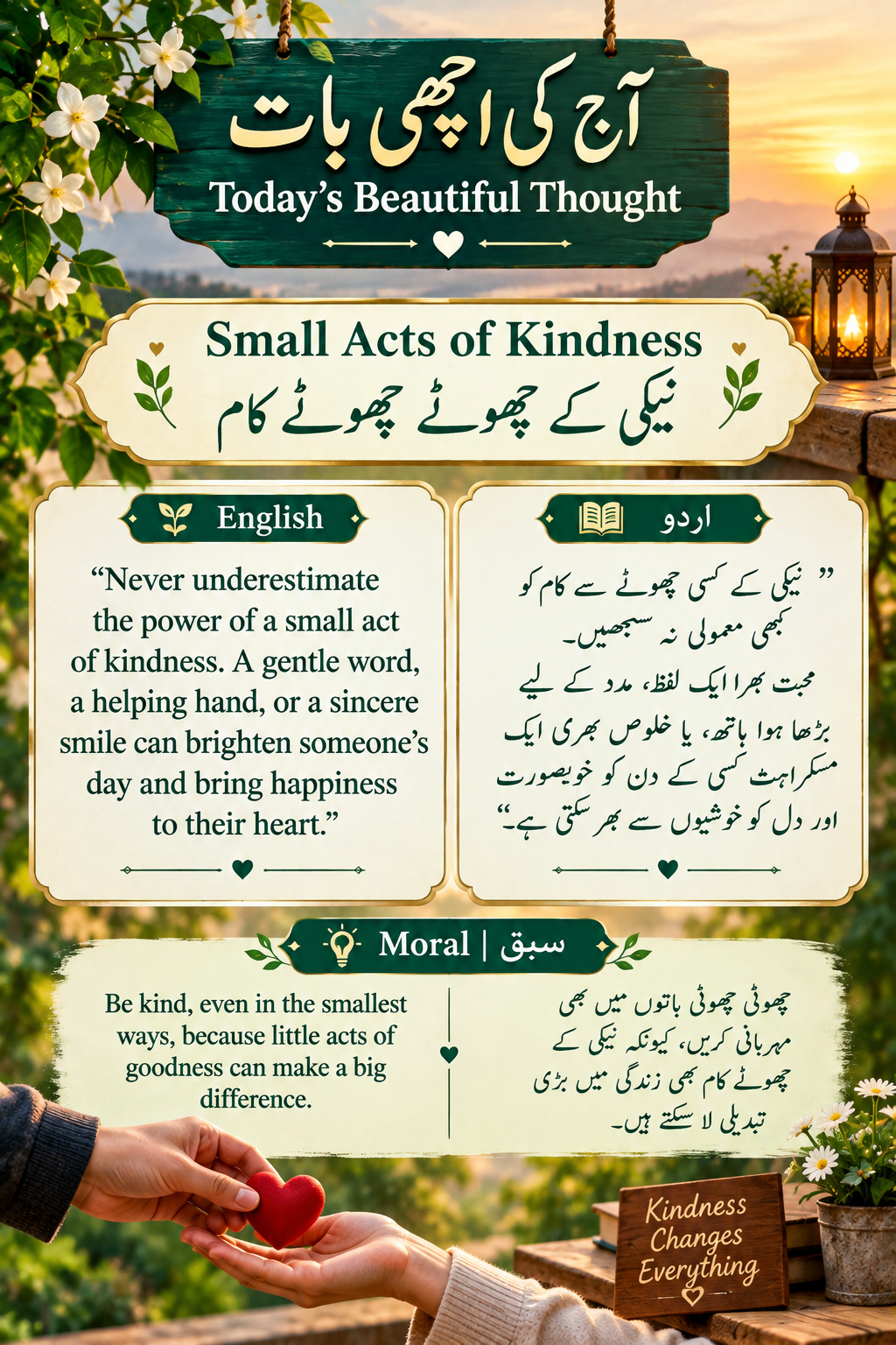 نیکی کے چھوٹے چھوٹے کام🌸