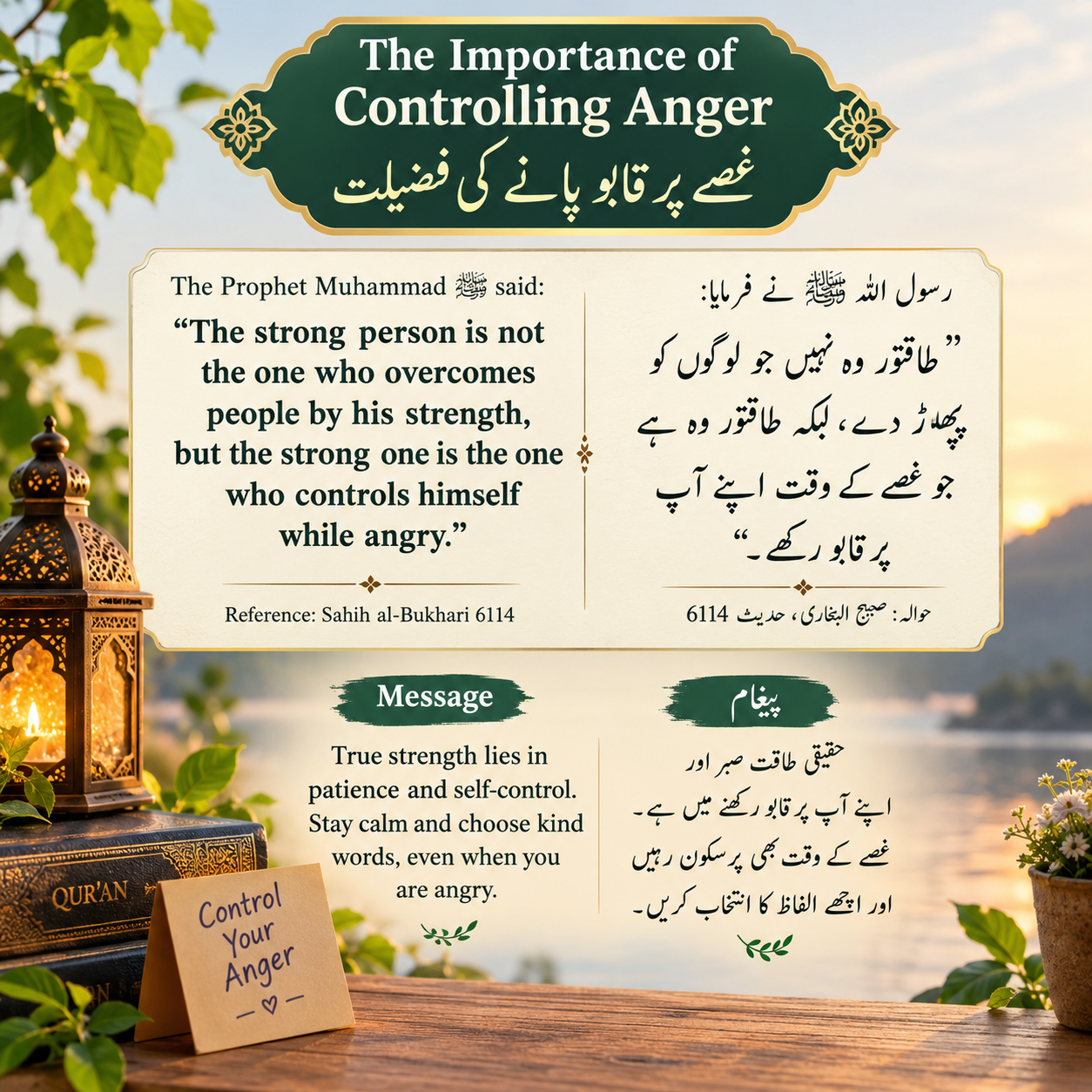 غصے پر قابو پانے کی فضیلت